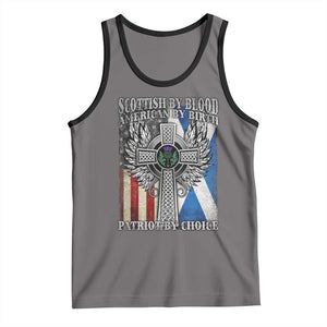 Scottish American Tank Top Scottish By Blood American By Birth Patriot By Choice TS11 Deep Heather Black Print Your Wear