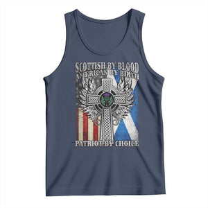 Scottish American Tank Top Scottish By Blood American By Birth Patriot By Choice TS11 Navy Print Your Wear