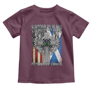 Scottish American Toddler T Shirt Scottish By Blood American By Birth Patriot By Choice TS11 Maroon Print Your Wear