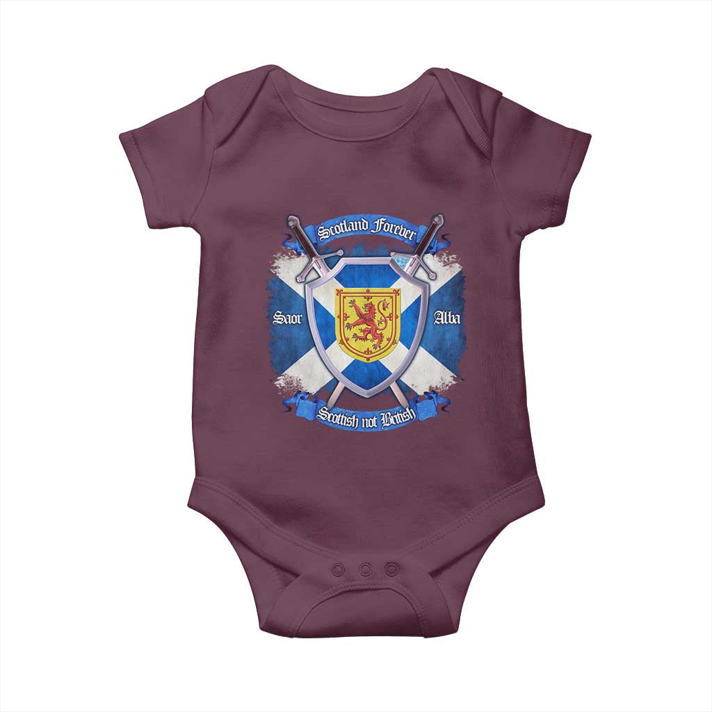 Scotland Forever Saor Alba Scottish Not British Baby Onesie Scottish Pride TS11 Maroon Print Your Wear