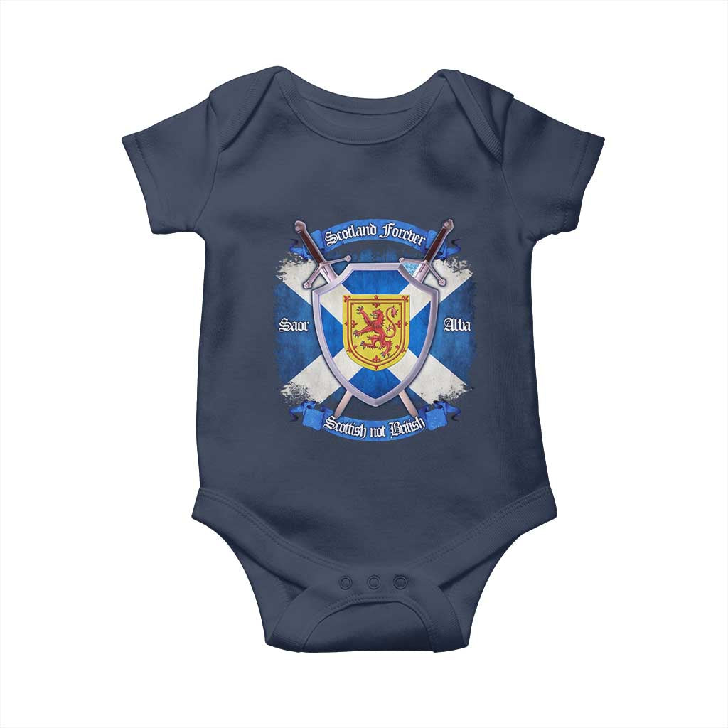 Scotland Forever Saor Alba Scottish Not British Baby Onesie Scottish Pride TS11 Navy Print Your Wear