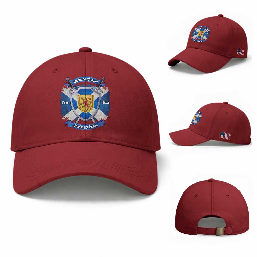 Scotland Forever Saor Alba Scottish Not British Baseball Cap Scottish Pride TS11 Baseball Cap Universal Fit Cherry Red Print Your Wear