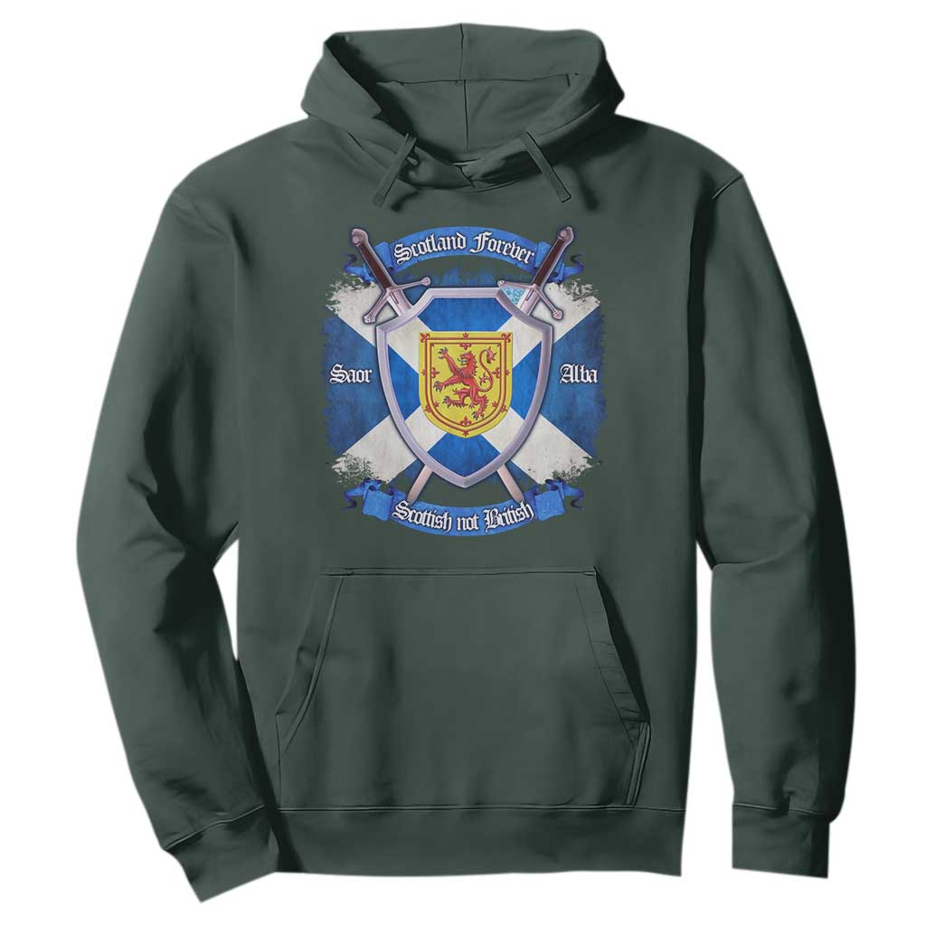 Scotland Forever Saor Alba Scottish Not British Hoodie Scottish Pride TS11 Dark Forest Green Print Your Wear