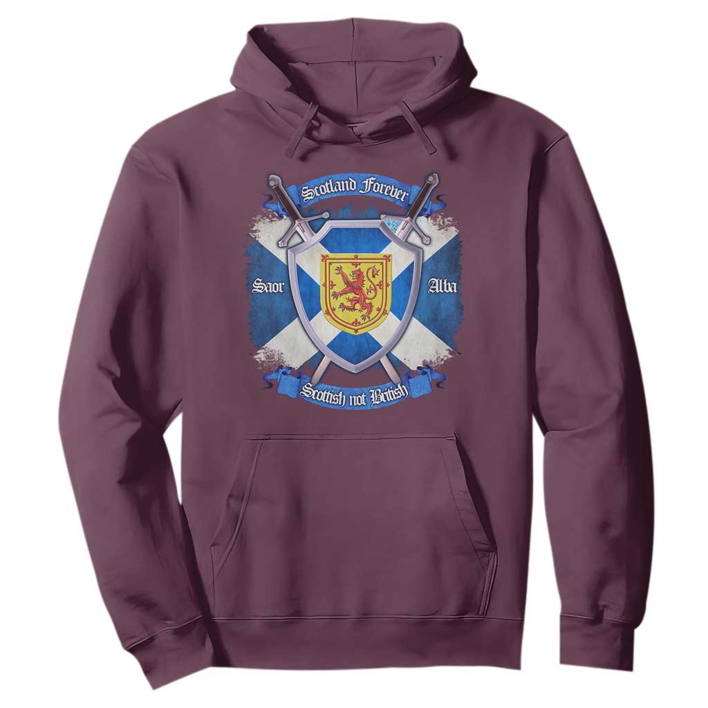 Scotland Forever Saor Alba Scottish Not British Hoodie Scottish Pride TS11 Maroon Print Your Wear