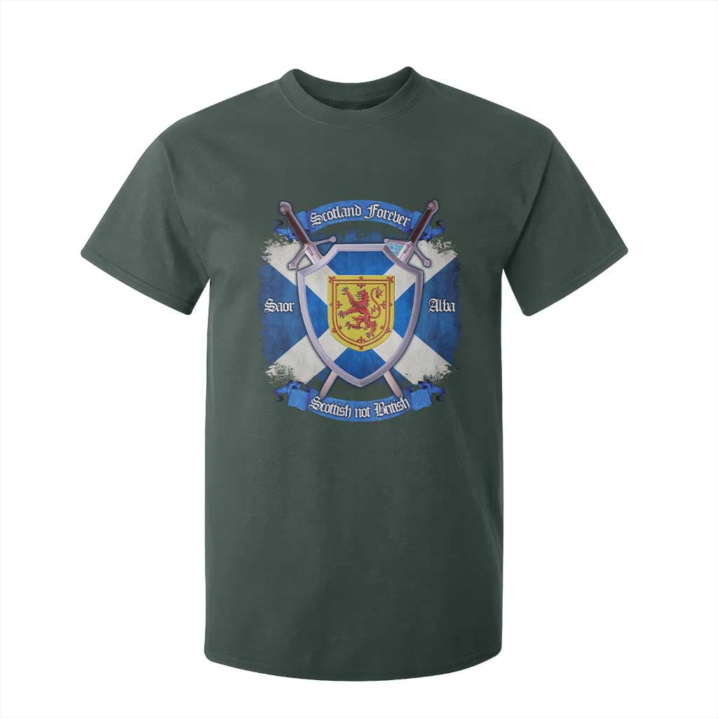 Scotland Forever Saor Alba Scottish Not British T Shirt For Kid Scottish Pride TS11 Dark Forest Green Print Your Wear