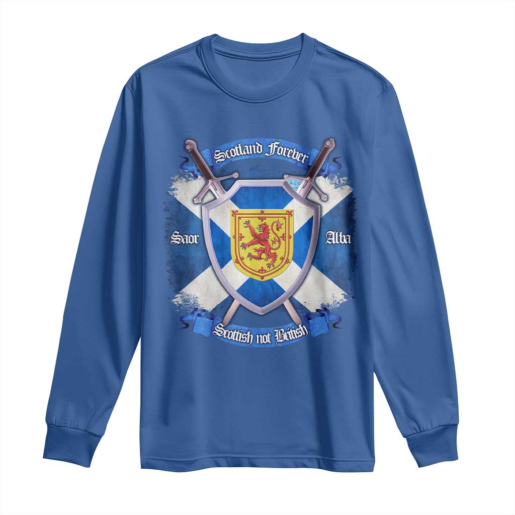 Scotland Forever Saor Alba Scottish Not British Long Sleeve Shirt Scottish Pride TS11 Royal Blue Print Your Wear