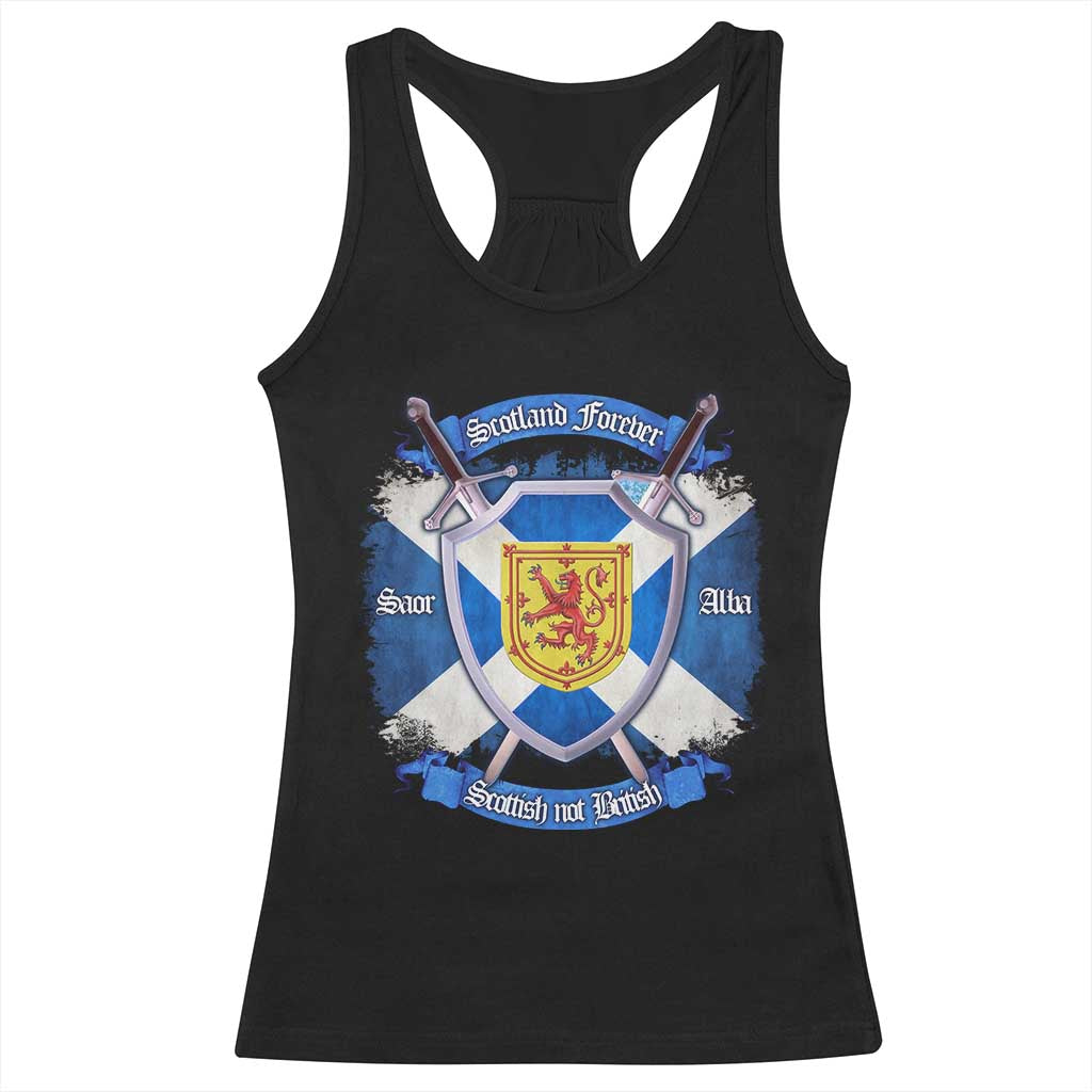 Scotland Forever Saor Alba Scottish Not British Racerback Tank Top Scottish Pride TS11 Black Print Your Wear