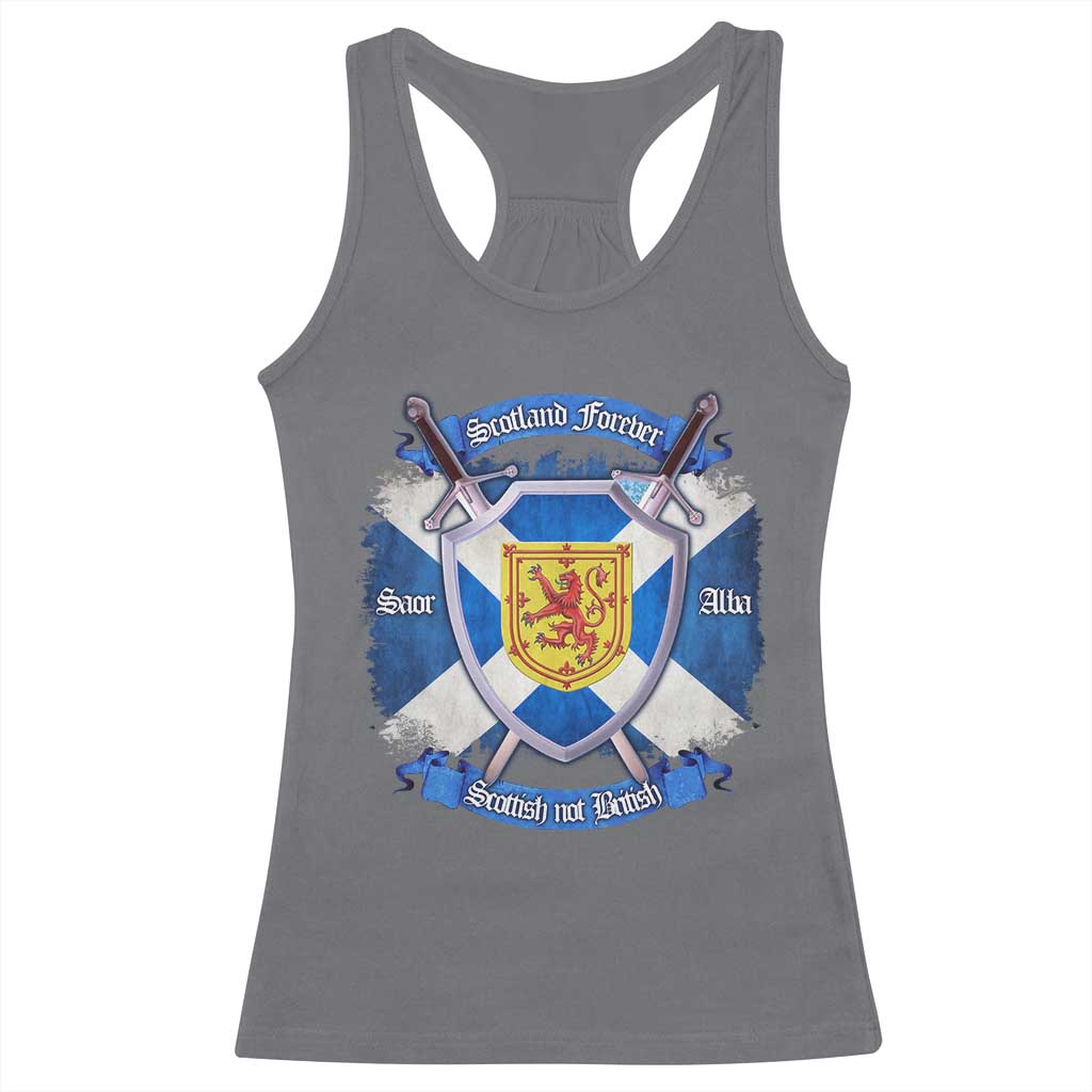 Scotland Forever Saor Alba Scottish Not British Racerback Tank Top Scottish Pride TS11 Charcoal Print Your Wear