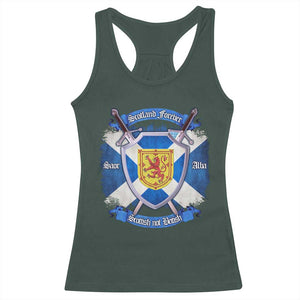 Scotland Forever Saor Alba Scottish Not British Racerback Tank Top Scottish Pride TS11 Dark Forest Green Print Your Wear