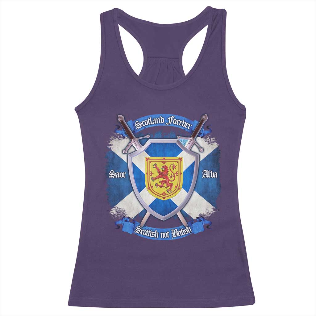 Scotland Forever Saor Alba Scottish Not British Racerback Tank Top Scottish Pride TS11 Purple Print Your Wear