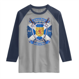 Scotland Forever Saor Alba Scottish Not British Raglan Shirt Scottish Pride TS11 Sport Gray Navy Print Your Wear