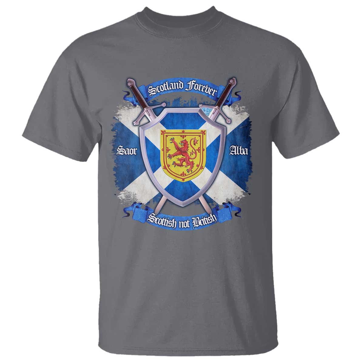 Scotland Forever Saor Alba Scottish Not British T Shirt Scottish Pride TS11 Charcoal Print Your Wear