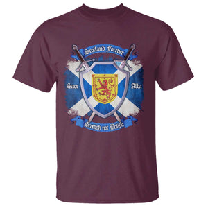 Scotland Forever Saor Alba Scottish Not British T Shirt Scottish Pride TS11 Maroon Print Your Wear