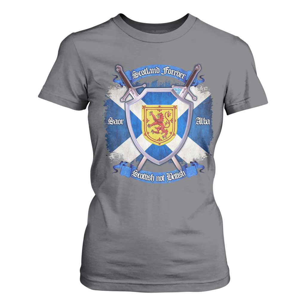 Scotland Forever Saor Alba Scottish Not British T Shirt For Women Scottish Pride TS11 Charcoal Print Your Wear