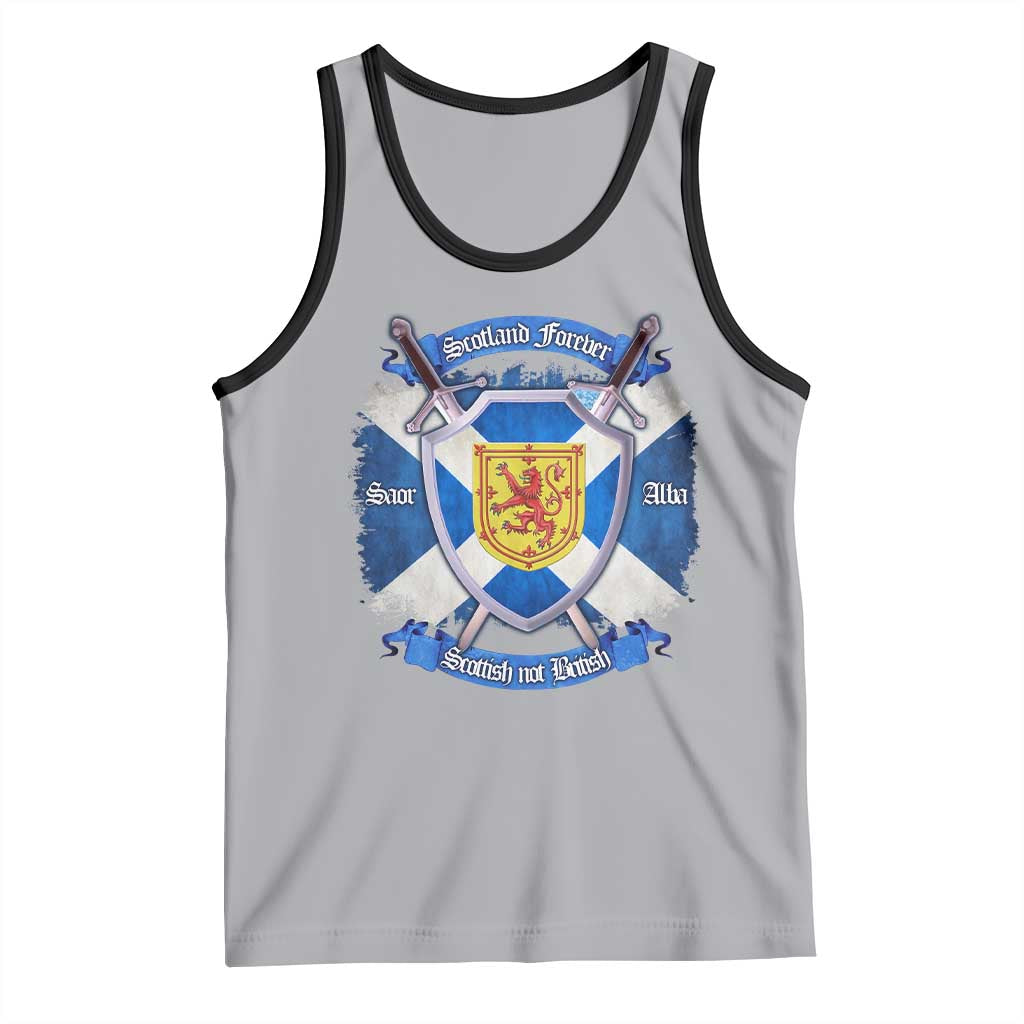 Scotland Forever Saor Alba Scottish Not British Tank Top Scottish Pride TS11 Athletic Heather Black Print Your Wear