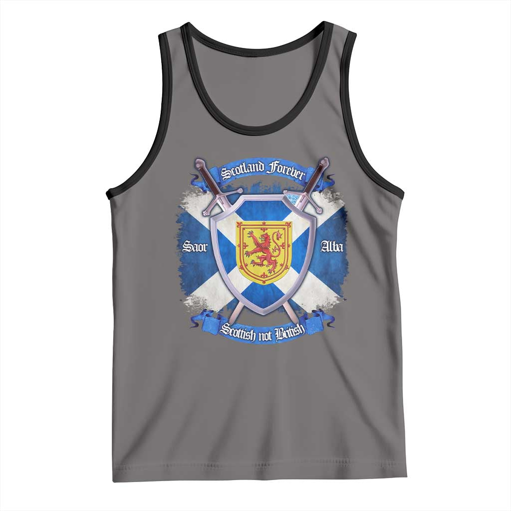 Scotland Forever Saor Alba Scottish Not British Tank Top Scottish Pride TS11 Deep Heather Black Print Your Wear