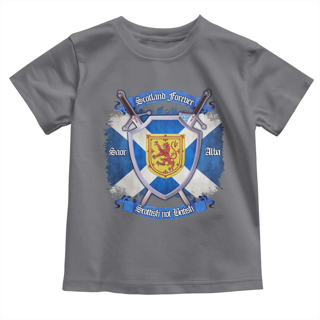 Scotland Forever Saor Alba Scottish Not British Toddler T Shirt Scottish Pride TS11 Charcoal Print Your Wear