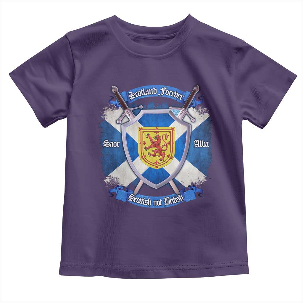 Scotland Forever Saor Alba Scottish Not British Toddler T Shirt Scottish Pride TS11 Purple Print Your Wear
