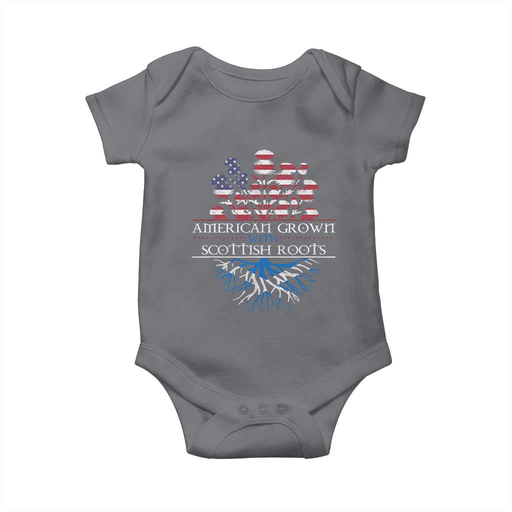 American Grown With Scottish Roots Baby Onesie Scottish American Heritage Thistle Flower TS11 Charcoal Print Your Wear
