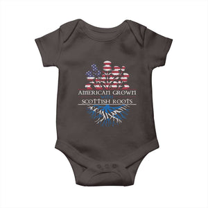American Grown With Scottish Roots Baby Onesie Scottish American Heritage Thistle Flower TS11 Dark Chocolate Print Your Wear