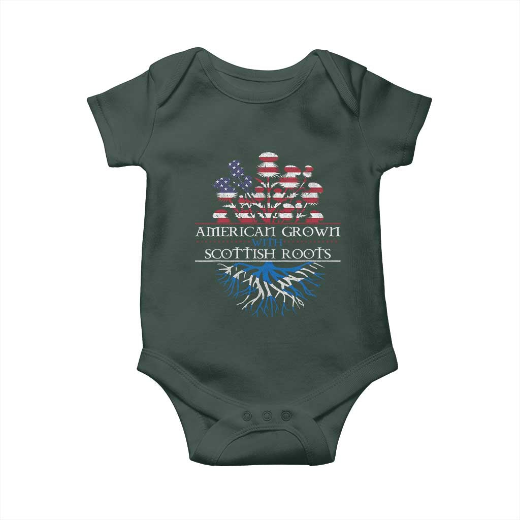 American Grown With Scottish Roots Baby Onesie Scottish American Heritage Thistle Flower TS11 Print Your Wear