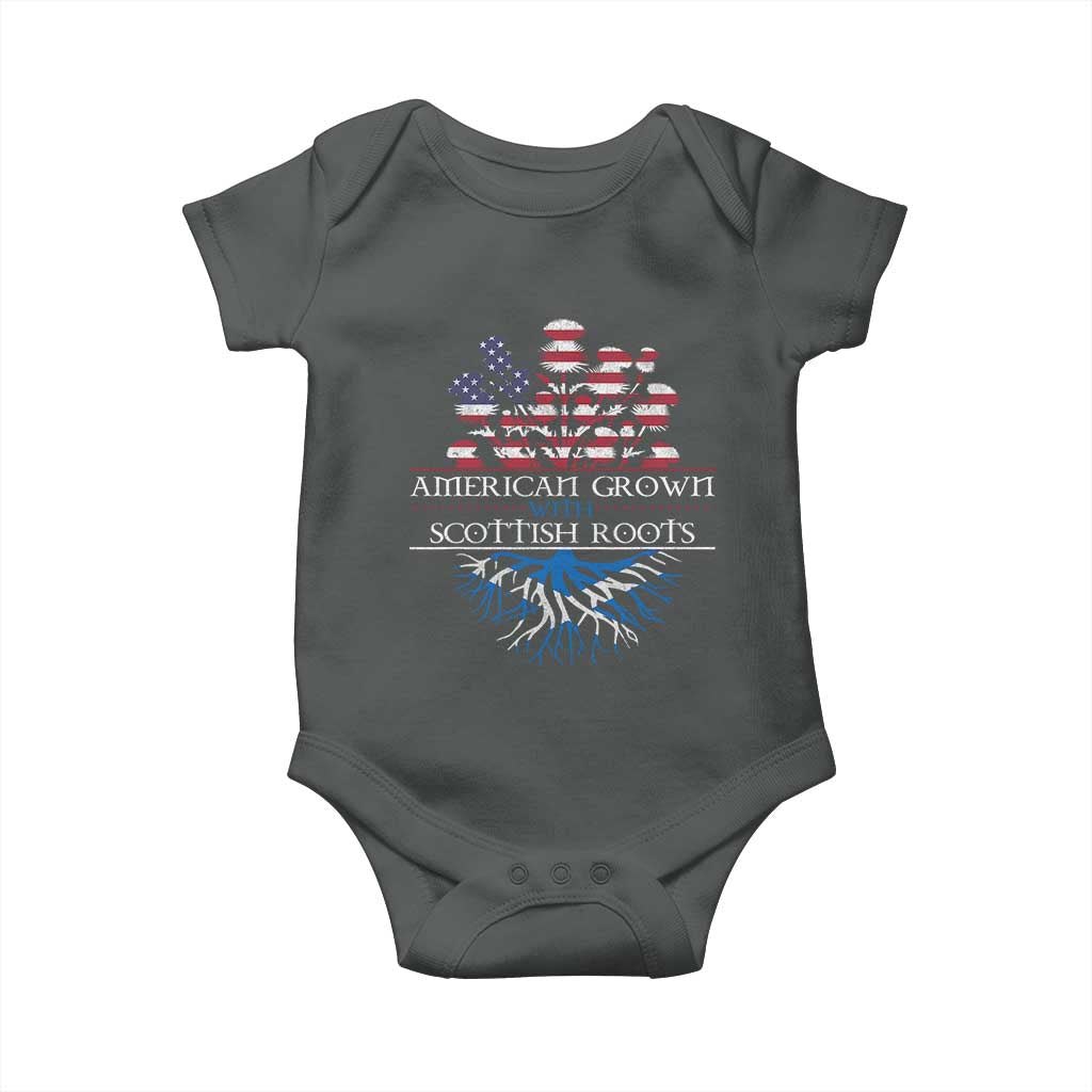 American Grown With Scottish Roots Baby Onesie Scottish American Heritage Thistle Flower TS11 Dark Heather Print Your Wear