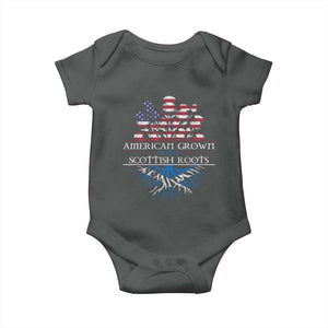 American Grown With Scottish Roots Baby Onesie Scottish American Heritage Thistle Flower TS11 Dark Heather Print Your Wear