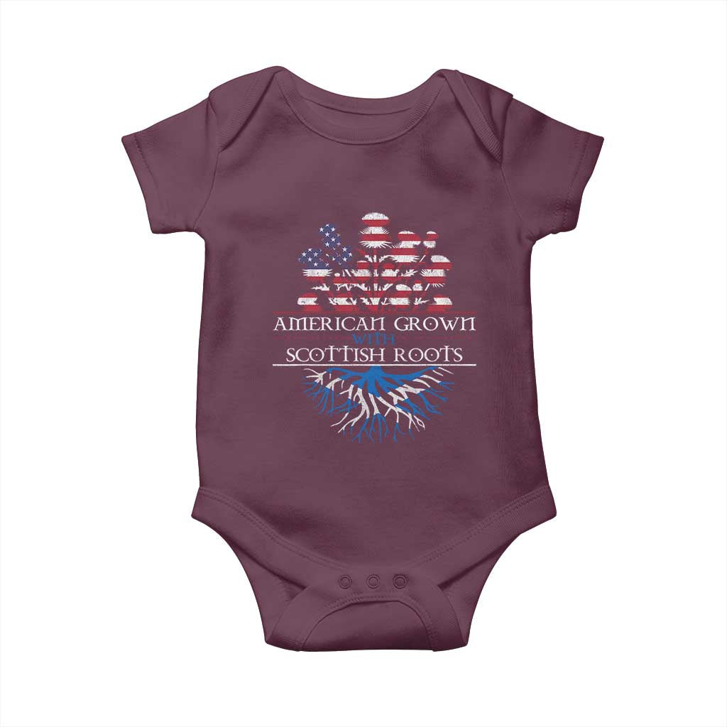 American Grown With Scottish Roots Baby Onesie Scottish American Heritage Thistle Flower TS11 Maroon Print Your Wear