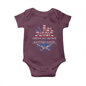 American Grown With Scottish Roots Baby Onesie Scottish American Heritage Thistle Flower TS11 Maroon Print Your Wear