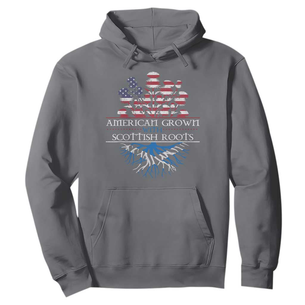 American Grown With Scottish Roots Hoodie Scottish American Heritage Thistle Flower TS11 Charcoal Print Your Wear