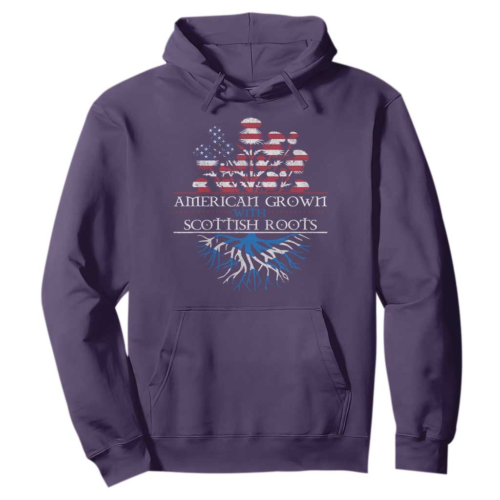American Grown With Scottish Roots Hoodie Scottish American Heritage Thistle Flower TS11 Purple Print Your Wear