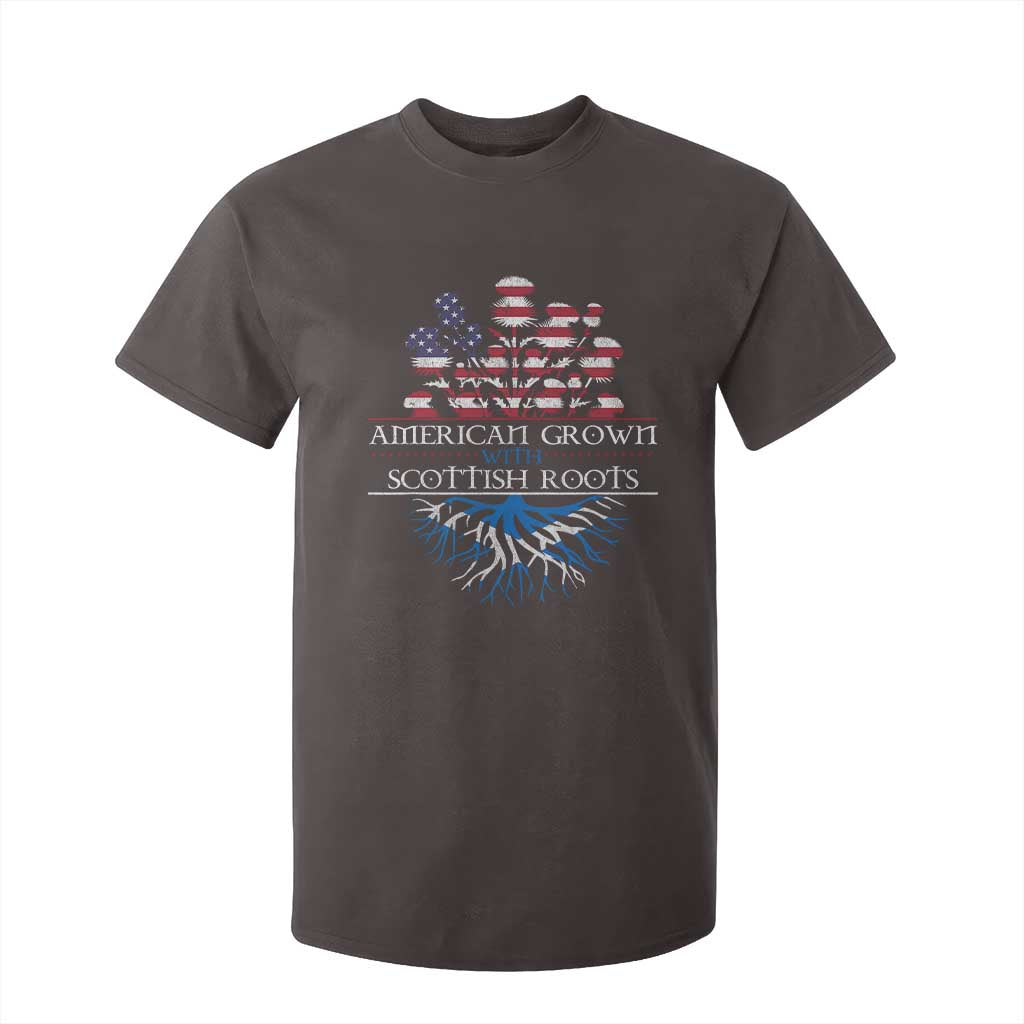 American Grown With Scottish Roots T Shirt For Kid Scottish American Heritage Thistle Flower TS11 Dark Chocolate Print Your Wear