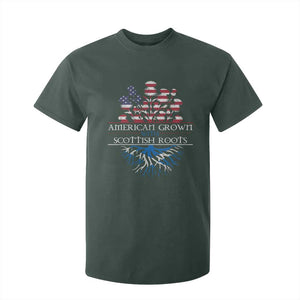 American Grown With Scottish Roots T Shirt For Kid Scottish American Heritage Thistle Flower TS11 Dark Forest Green Print Your Wear