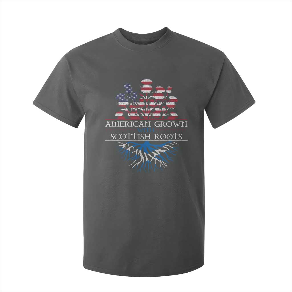 American Grown With Scottish Roots T Shirt For Kid Scottish American Heritage Thistle Flower TS11 Dark Heather Print Your Wear
