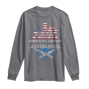 American Grown With Scottish Roots Long Sleeve Shirt Scottish American Heritage Thistle Flower TS11 Charcoal Print Your Wear