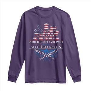 American Grown With Scottish Roots Long Sleeve Shirt Scottish American Heritage Thistle Flower TS11 Purple Print Your Wear