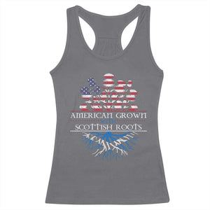 American Grown With Scottish Roots Racerback Tank Top Scottish American Heritage Thistle Flower TS11 Charcoal Print Your Wear