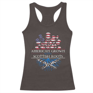 American Grown With Scottish Roots Racerback Tank Top Scottish American Heritage Thistle Flower TS11 Dark Chocolate Print Your Wear