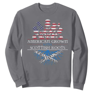 American Grown With Scottish Roots Sweatshirt Scottish American Heritage Thistle Flower TS11 Charcoal Print Your Wear