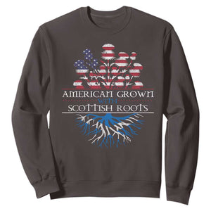American Grown With Scottish Roots Sweatshirt Scottish American Heritage Thistle Flower TS11 Dark Chocolate Print Your Wear