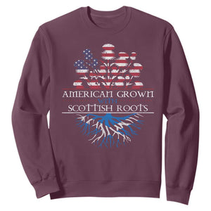 American Grown With Scottish Roots Sweatshirt Scottish American Heritage Thistle Flower TS11 Maroon Print Your Wear