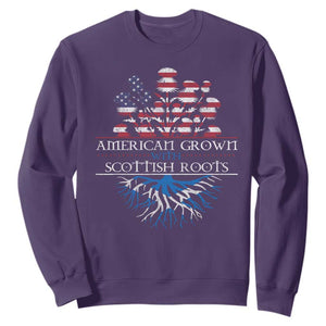 American Grown With Scottish Roots Sweatshirt Scottish American Heritage Thistle Flower TS11 Purple Print Your Wear