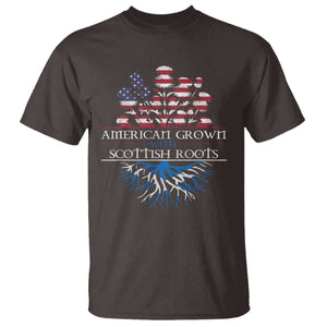 American Grown With Scottish Roots T Shirt Scottish American Heritage Thistle Flower TS11 Dark Chocolate Print Your Wear
