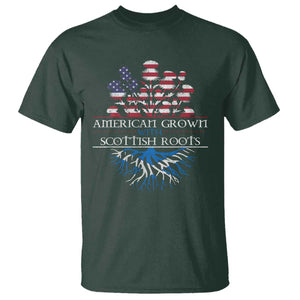 American Grown With Scottish Roots T Shirt Scottish American Heritage Thistle Flower TS11 Dark Forest Green Print Your Wear