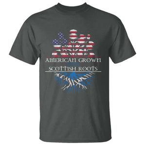 American Grown With Scottish Roots T Shirt Scottish American Heritage Thistle Flower TS11 Dark Heather Print Your Wear