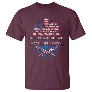 American Grown With Scottish Roots T Shirt Scottish American Heritage Thistle Flower TS11 Maroon Print Your Wear