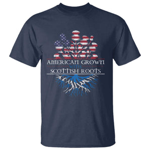 American Grown With Scottish Roots T Shirt Scottish American Heritage Thistle Flower TS11 Navy Print Your Wear