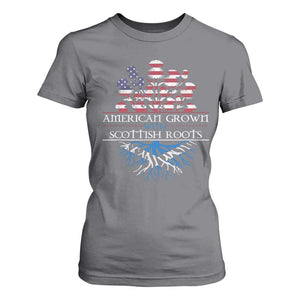 American Grown With Scottish Roots T Shirt For Women Scottish American Heritage Thistle Flower TS11 Charcoal Print Your Wear