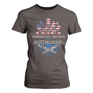 American Grown With Scottish Roots T Shirt For Women Scottish American Heritage Thistle Flower TS11 Dark Chocolate Print Your Wear