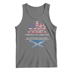 American Grown With Scottish Roots Tank Top Scottish American Heritage Thistle Flower TS11 Black Heather Print Your Wear